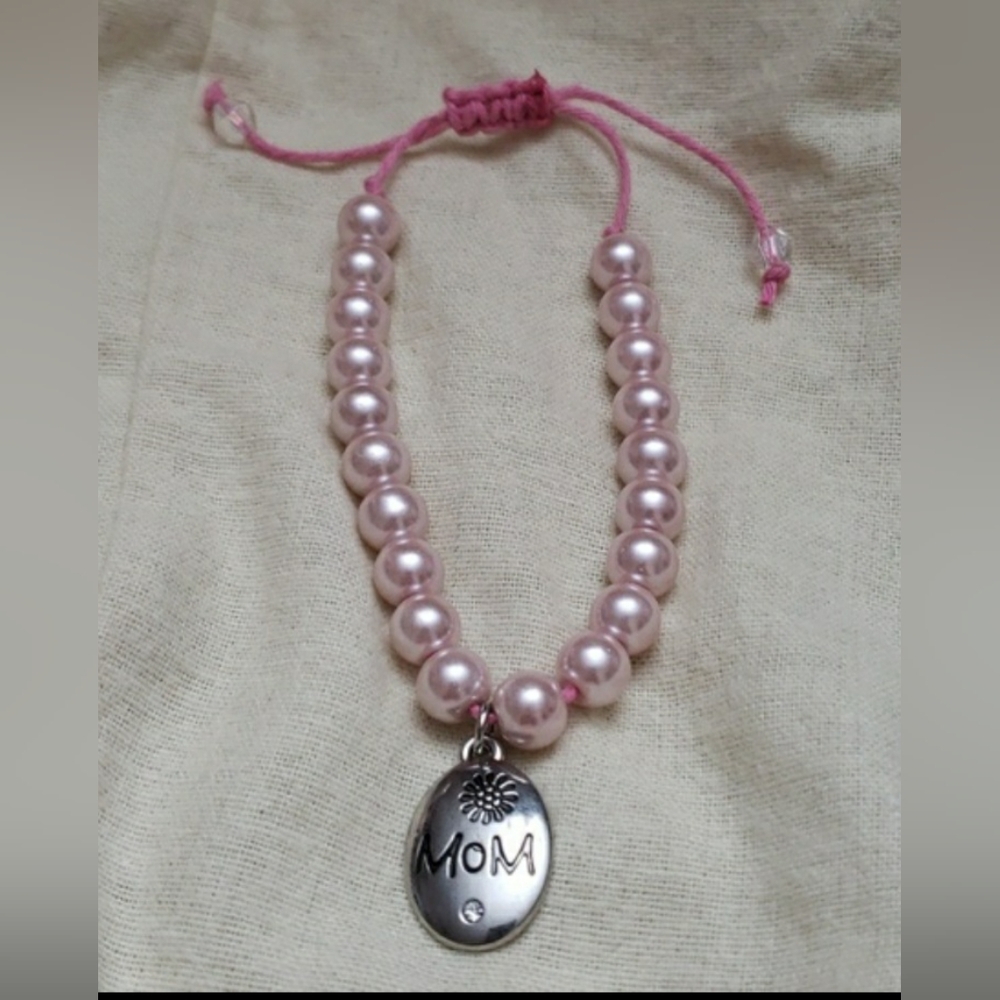 Handmade adjustable Mom hemp bracelet